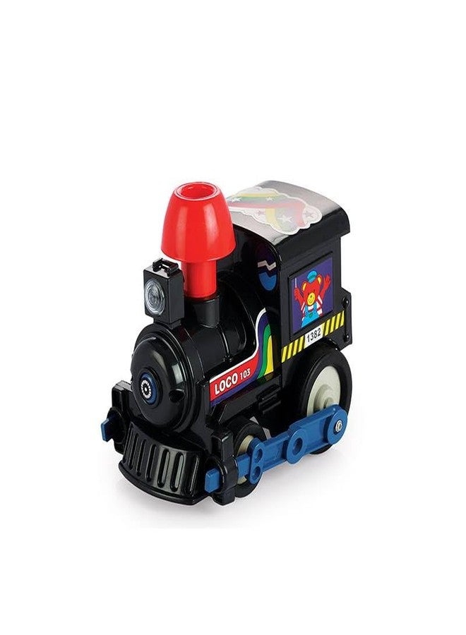 Toy Vibes Plastic Dx Loco Engine Train Toys Vehicle Playset for Kids, Ultimate Adventure Express Train Toy for Kids Boy and Girls (Black) (Pack of 5) - Image 2